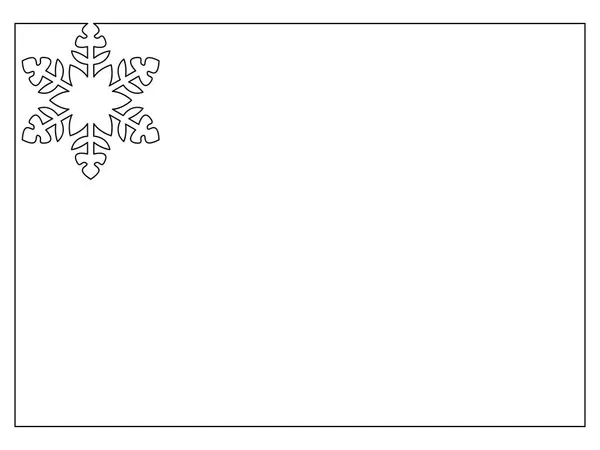 Vánoční Rám Sněhovou Vločkou Souvislá Řada Vektorová Ilustrace Izolované Bílém — Stockový vektor