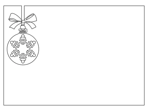 Marco Con Bola Decoración Navidad Con Patrón Copo Nieve Lazo Ilustración de stock