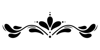 Dekoratif sınır çiçeği süsü. Beyaz arka planda izole edilmiş el çizimi vektör çizimi.