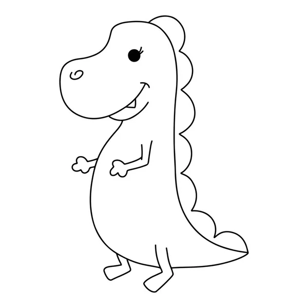 Carino Piccolo Dinosauro Illustrazione Vettoriale Isolata Sfondo Bianco Concetto Stampa — Vettoriale Stock