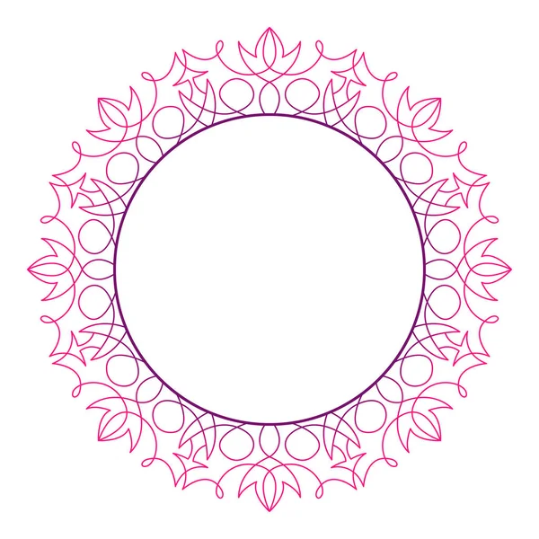 Circle Frame Form Mandala Pattern Henna Mehndi Tattoo Decoration Decorative — Stock Vector