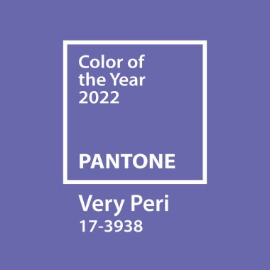 CARLSTADT, NEW JERSEY, ABD - 9 Aralık 2021: 2022 Pantone rengini duyurdu - PANTON 17-3938 Very Peri. 2022 Renk Eğilimi Tahminleri. Palet Örnekleri