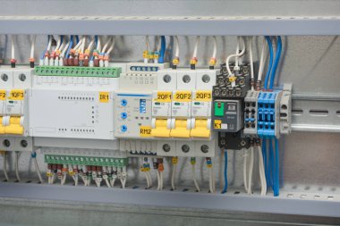 Automatic input of a reserve, PLC. Close-up, selective focus.