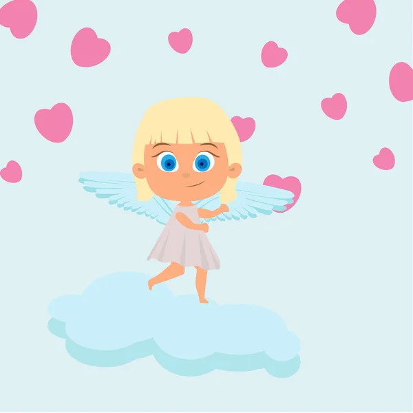 Kalplerin arka planında bir melek