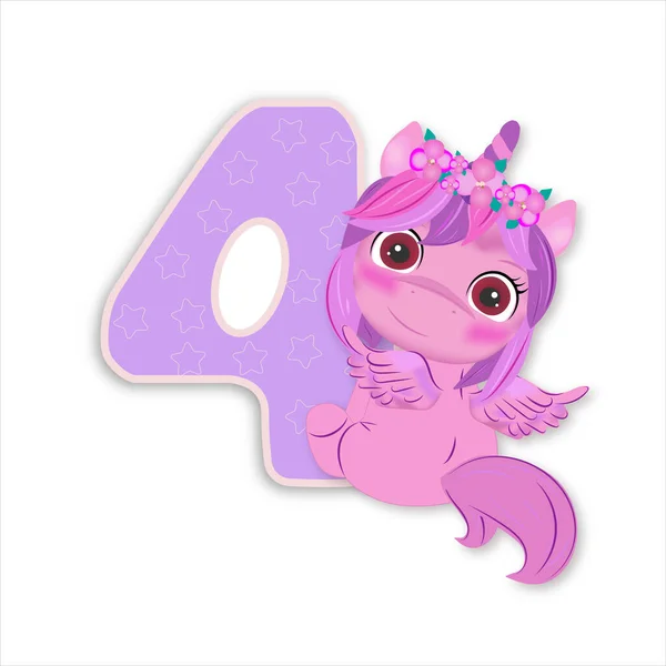 Sırtında pembe bir tek boynuzlu at oturuyor. Dört numaralı leylak.