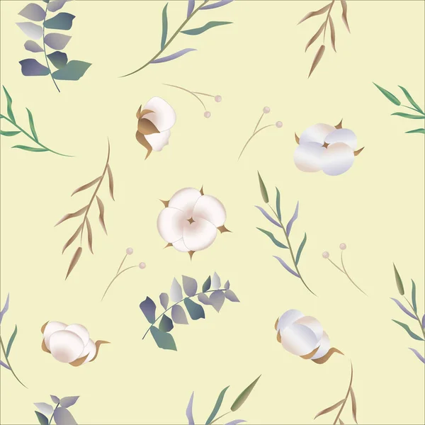 Pamuk desenli sarı arkaplan