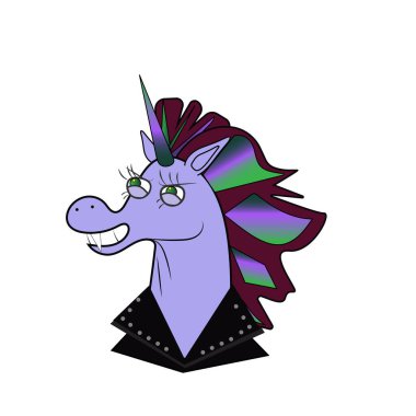 Deri ceketli kızgın tek boynuzlu at serseri.