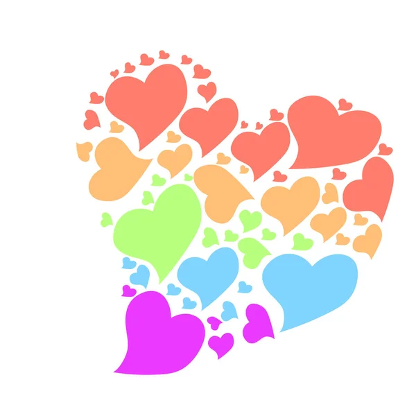 Kalbinde çok renkli kalpler