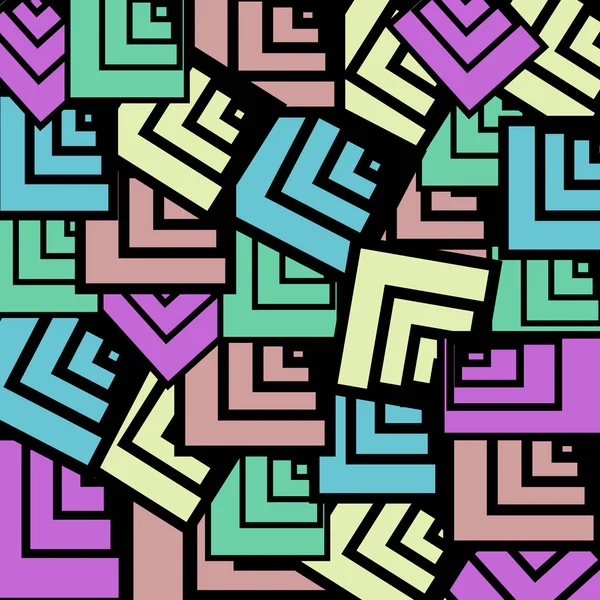 Çok renkli karelerin geometrik desen bileşimi