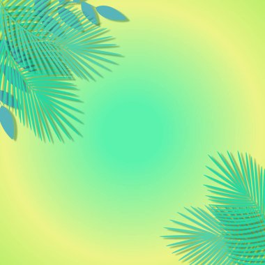 Tropik yaz sarısı yeşil arka plan yeşil yapraklar