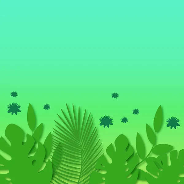 Tropik açık yeşil kare arkaplan