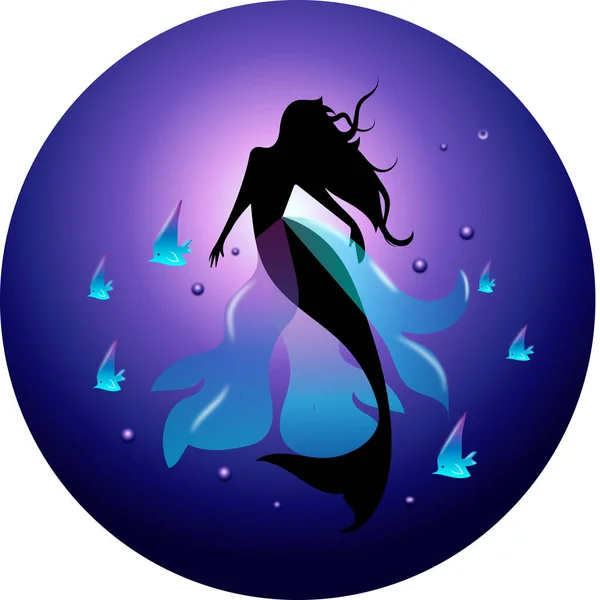 Soğuk okyanustaki balıkların arasında denizkızı.