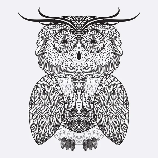 Hibou d'ornement abstrait — Image vectorielle