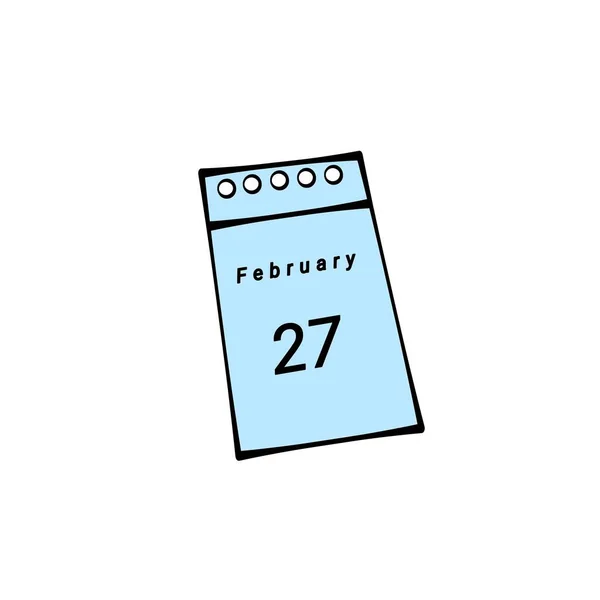 抽象的な装飾フレーム ヴィネット 2月27日 平らな毎日のカレンダーアイコン 2月の休日 — ストック写真