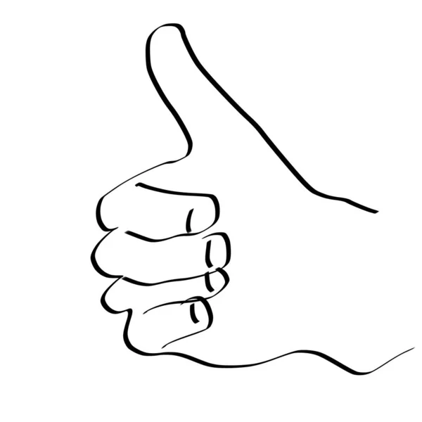 Пальцем Вверх Типа Символ Одобрения Понятие Одобрения Рисунок Одной Строкой — стоковое фото