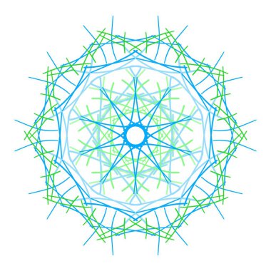 Yuvarlak dekorasyon. Etnik mandala. Benzersiz bir soyut çizim. Güzel bir görüntü tasarım projelerini ve fikirleri süsleyecek. Benzersiz bir çizgi, kıvrımlar, dokular kombinasyonu