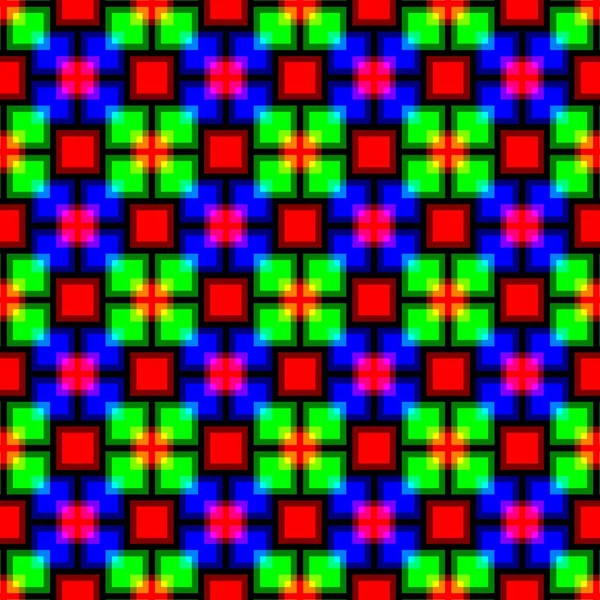 元の確認された背景 異なる細胞とグリッドの背景 抽象的な剥ぎ取られ チェックされたパターン スクラップブッキング ウェブサイト モバイルスクリーンセーバーのためのイラスト 虹の色 — ストック写真