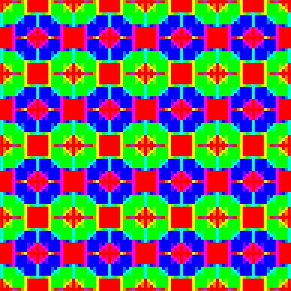 元の確認された背景 異なる細胞とグリッドの背景 抽象的な剥ぎ取られ チェックされたパターン スクラップブッキング ウェブサイト モバイルスクリーンセーバーのためのイラスト 虹の色 — ストック写真