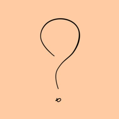 Çizilmiş bir soru işareti. Soru işareti. Elle çizilmiş sorgulama ikonları ya da soru taslakları. Karalamalı resim