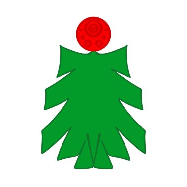 Noel ağacı. Noel ve Yeni Yıl 'ın sembolü. El yapımı Noel ağacı. Karalamalı resim