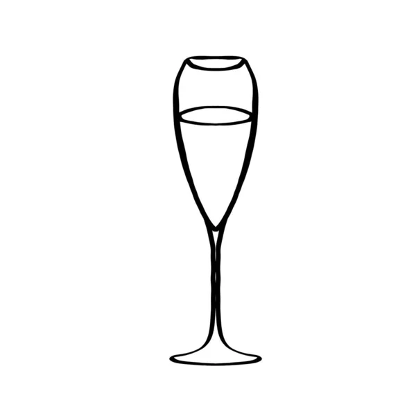 Verre Champagne Vin Illustration Gribouillage — Photo