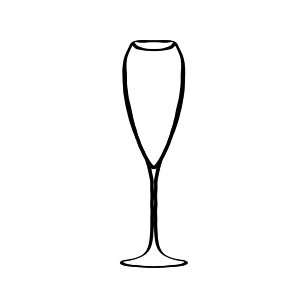 Two Glasses Champagne Wine Illustration Doodle — Stock Photo, Image