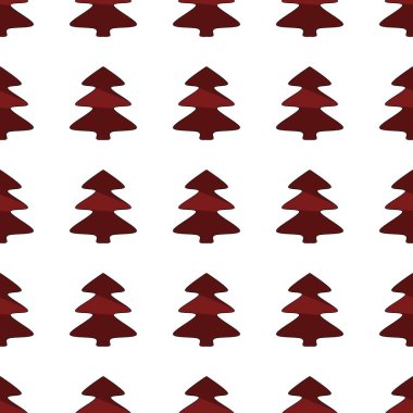 Kusursuz bir Noel ağacı görüntüsü. Noel ağaçlarıyla tekrarlanan şablonlar. Kartpostallar, afişler, kapaklar, albümler, mobil ekran koruyucular, hatıra defteri, reklamlar, bloglar için arka plan