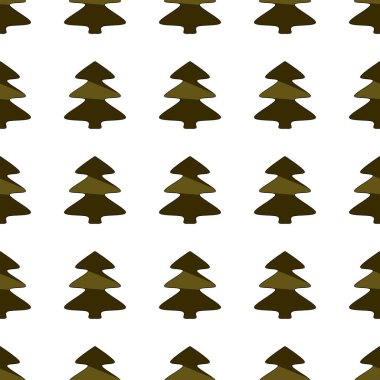 Kusursuz bir Noel ağacı görüntüsü. Noel ağaçlarıyla tekrarlanan şablonlar. Kartpostallar, afişler, kapaklar, albümler, mobil ekran koruyucular, hatıra defteri, reklamlar, bloglar için arka plan