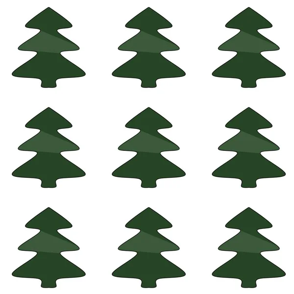 Kusursuz Bir Noel Ağacı Görüntüsü Noel Ağaçlarıyla Tekrarlanan Şablonlar Kartpostallar — Stok fotoğraf