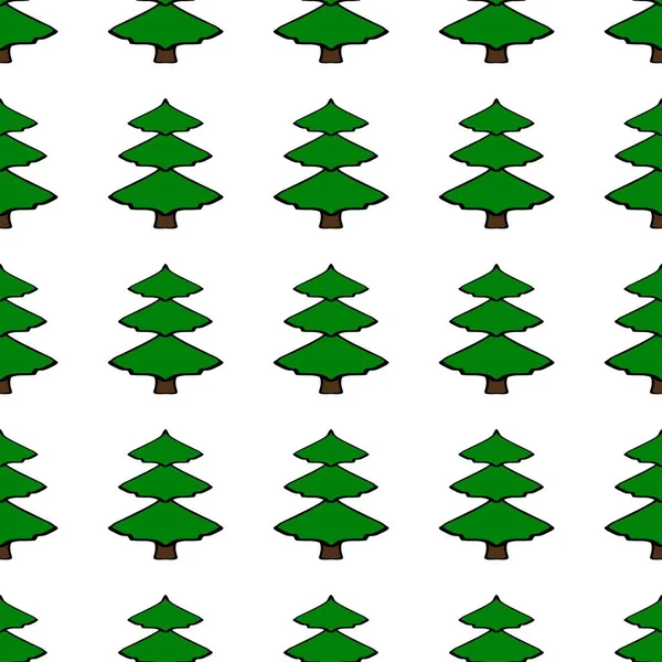 Imagen Repetida Sin Fisuras Árbol Navidad Repetir Patrones Con Árboles — Foto de Stock