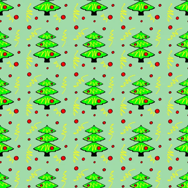 Nahtlos Wiederholtes Bild Eines Weihnachtsbaums Muster Mit Weihnachtsbäumen Wiederholen Hintergrund — Stockfoto