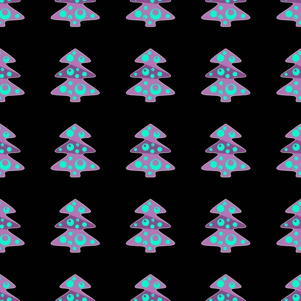 无缝地重复着圣诞树的图像 与圣诞树重复模式 明信片 移动屏保 剪贴簿 博客的背景 — 图库照片