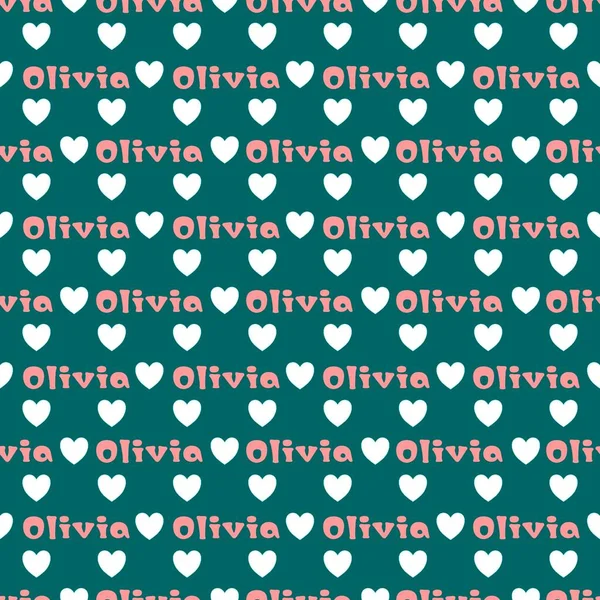 Det Kvinnliga Namnet Olivia Ett Vykort Till Olivia Sömlös Upprepning — Stockfoto