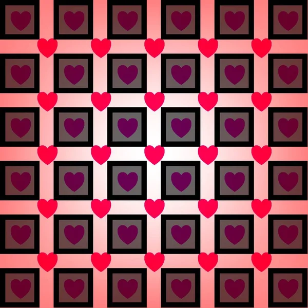 Hearts Valentine Day Checkered Background February Background Scrapbooking Albums Advertising — Stock Photo, Image