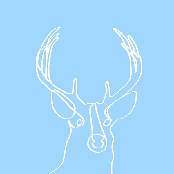Ciervos Cabeza Ciervo Dibujada Con Una Sola Línea Una Imagen —  Fotos de Stock
