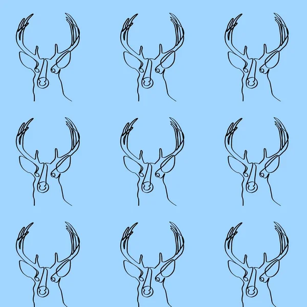 Cerf Une Tête Cerf Dessinée Avec Une Seule Ligne Une — Photo