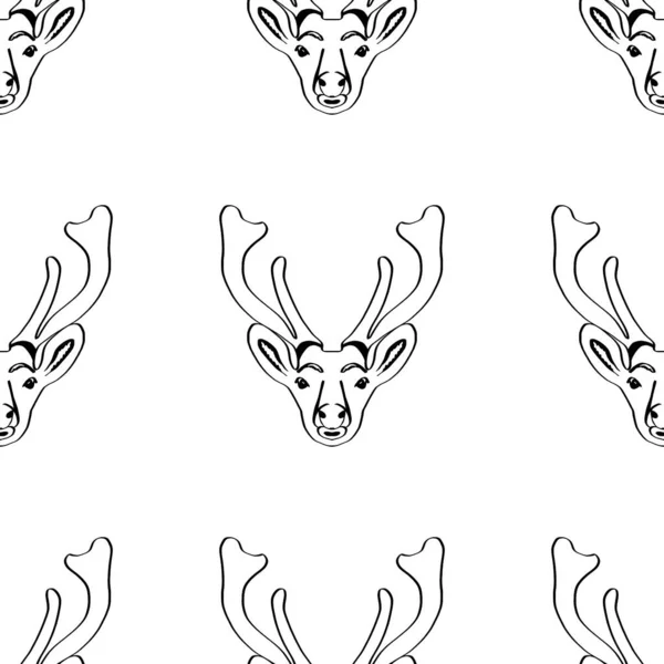 Cerf Une Tête Cerf Dessinée Avec Une Seule Ligne Une — Photo