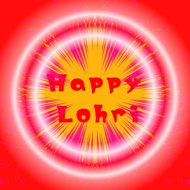 Lohri Holiday. Text on a beautiful background. Festive illustration of Happy Lochri for the festival