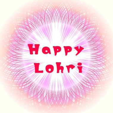 Lohri Holiday. Text on a beautiful background. Festive illustration of Happy Lochri for the festival