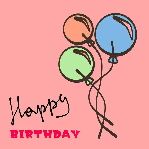 Happy Birthday Greeting Card Image Balloons — Stock Photo, Image