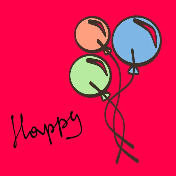 Feliz Aniversário Cartão Saudação Com Imagem Balões — Fotografia de Stock