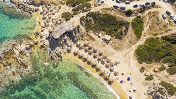 Yunanistan 'ın Tigania plajındaki hava manzarası.