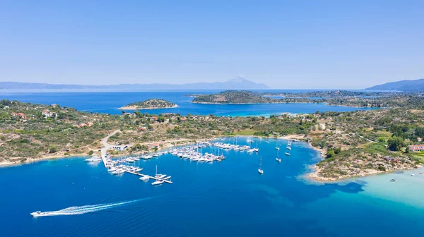 Besuchen Sie Majestätische Strände Griechenland Luftaufnahme Der Idyllischen Meereslandschaft Auf — Stockfoto