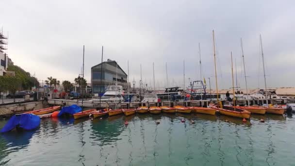 Tel Aviv Yafo Israël December 2021 Panning Shot Van Jaffa — Stockvideo