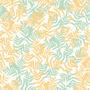 Vektör el yapımı boya fırçası yaprağı, çizimler kusursuz tekrarlar dijital sanat eserleri moda tekstil ev desenleri kumaşı 