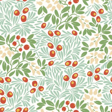 Vektör üzümü, çiçek, yaprak, botanik illüstrasyon motifsiz tekrar motifli moda kumaşı ev dekorasyonu tekstil dijital sanat eserleri