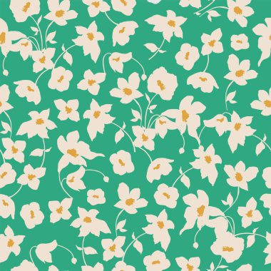 Vektör soyut çiçek illüstrasyonu kusursuz tekrarlanmayan desen moda kumaşı ev dekoru baskı tekstil dijital sanat eseri