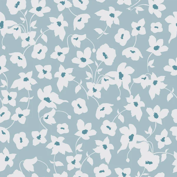 Vektör soyut çiçek illüstrasyonu kusursuz tekrarlanmayan desen moda kumaşı ev dekoru baskı tekstil dijital sanat eseri