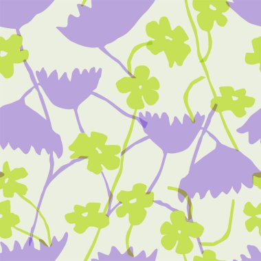 Vektör katmanlı çağdaş çiçek illüstrasyon motifi kusursuz tekrarlama motifi moda, ev dekoru kumaş baskı kumaşı