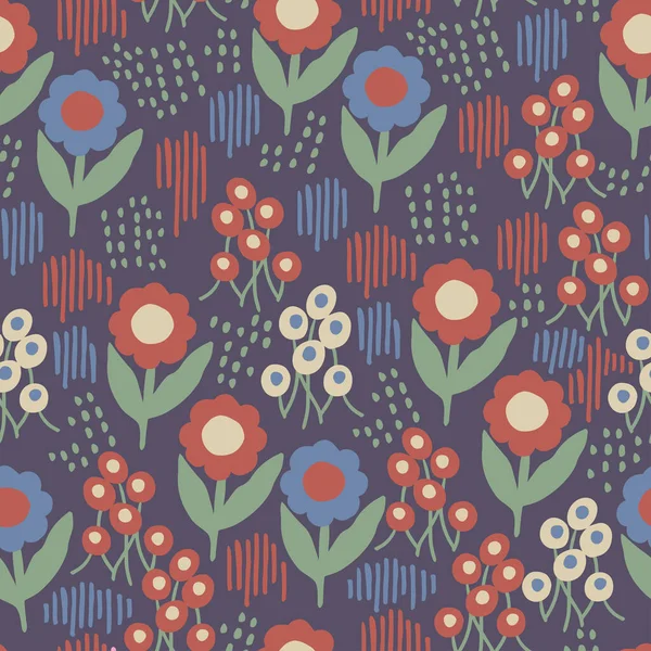 Şirin Çiçek Çizimi Kusursuz Tekrarlanmayan Moda Yapımı Kumaş Baskı Tekstil — Stok Vektör